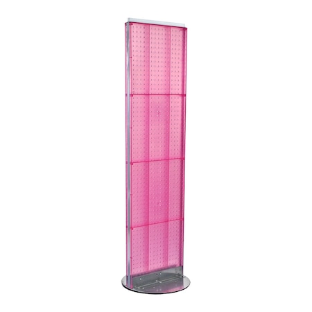 Azar Displays Two-Sided Pegboard Floor Display on Revolving Base. Spinner Rack Stand. 700250-PNK